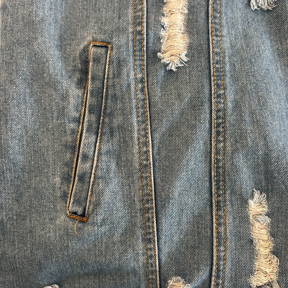 Thirty 6 Point 5 Oversized Ripped Denim Jacket - Picture 6 of 7